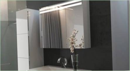 Zrkadlový skrinka pre kúpeľňu s osvetlenými: typy, odporúčania pre výber