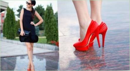 Červené topánky a čierne šaty