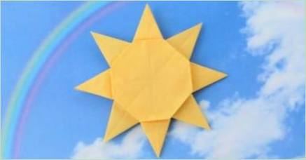 Možnosti na vytvorenie slnka v technike origami