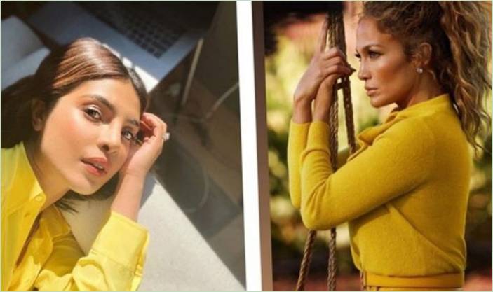 Jennifer Lopez a Chopra je príjemná vybrať si žltá: najmódnejšia farba v roku 2020