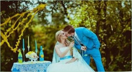 Modré svadobné šaty - pre neobvyklý obraz