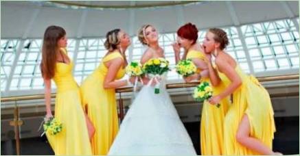 Svadba v žltých a oranžových farbách: funkcie a metódy
