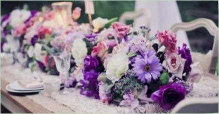 Svadba vo fialových farbách: Farebná hodnota a odporúčania pre oslavu