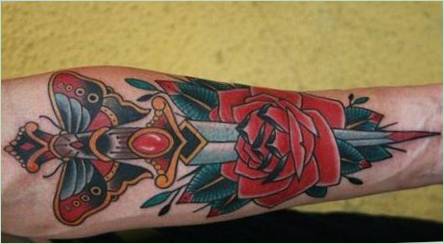 Prehľad Tattoo  Rose s DAGGER 