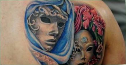 Tattoo hodnotu a náčrty a  divadelná maska ​​